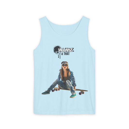 Skateboard Girl Tank Top — "Villainz & That" Graphic Vest