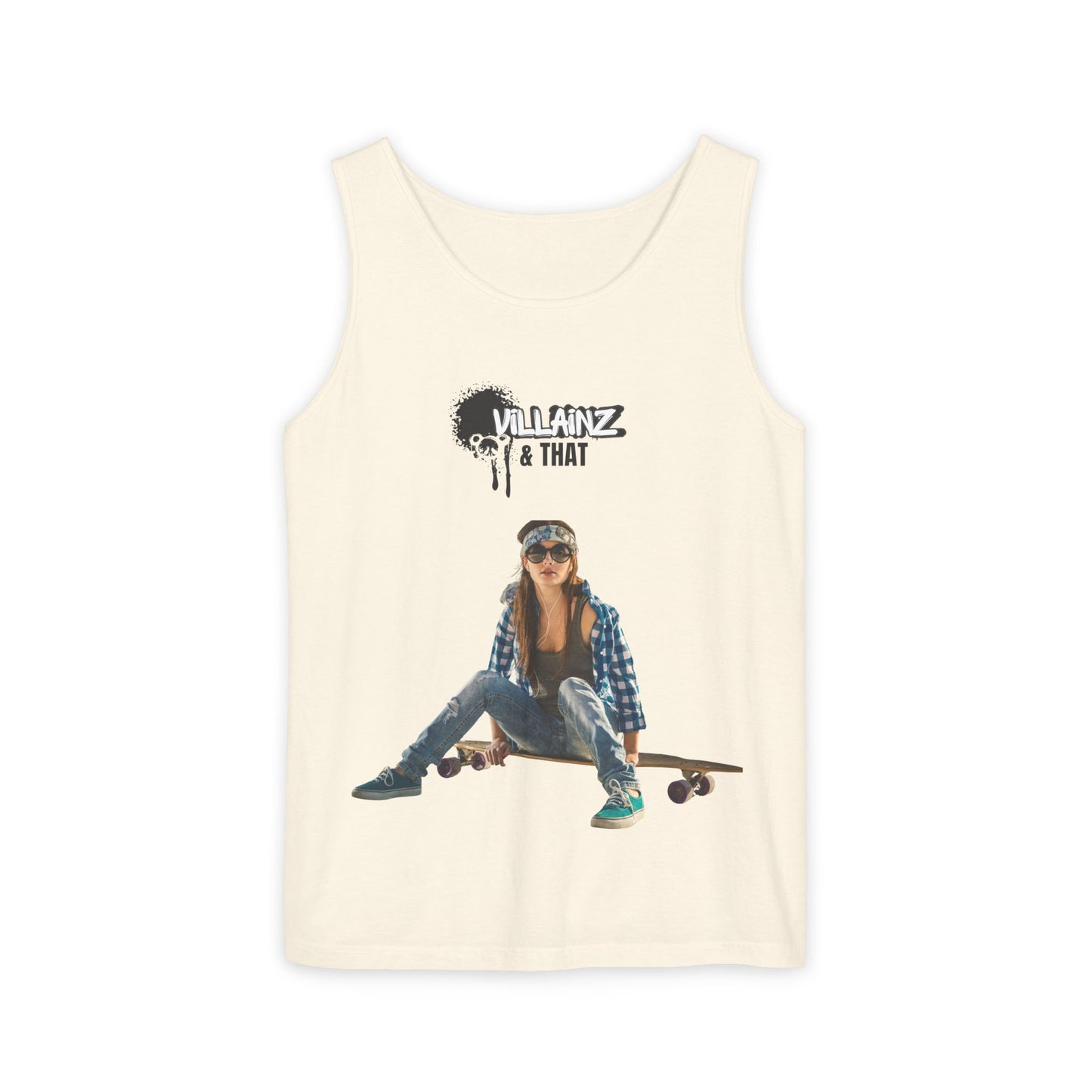 Skateboard Girl Tank Top — "Villainz & That" Graphic Vest