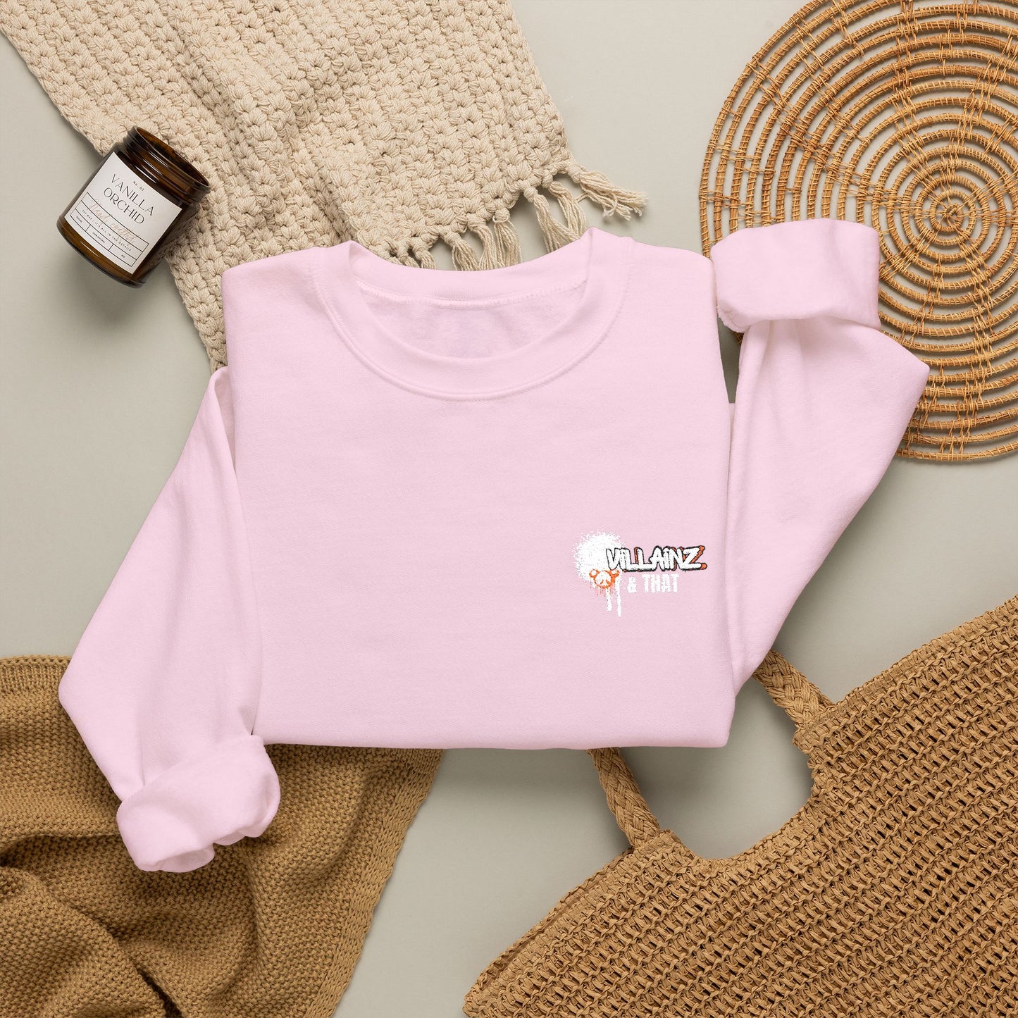 Crewneck Sweatshirt — Small Floral Graphic "You Are Loved"