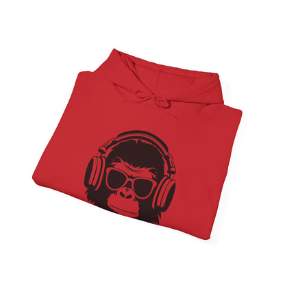 Monkey DJ Hoodie —  Graphic Pullover with 'VILLAINZ & THAT' Back Print