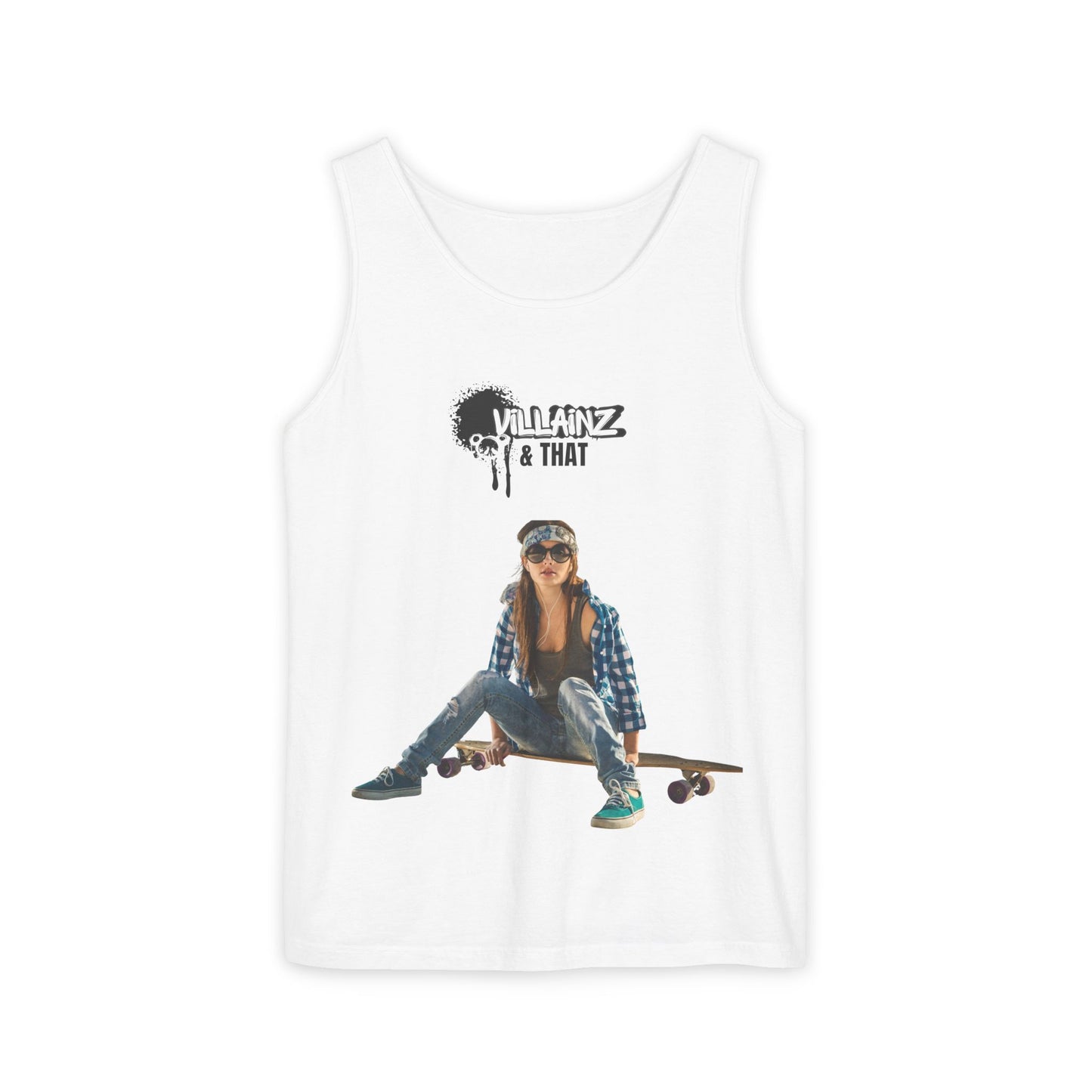 Skateboard Girl Tank Top — "Villainz & That" Graphic Vest