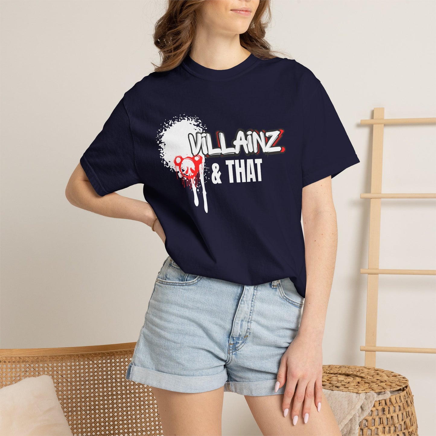 T-Shirt — 'VILLAINZ' Graffiti Heart Streetwear Tee