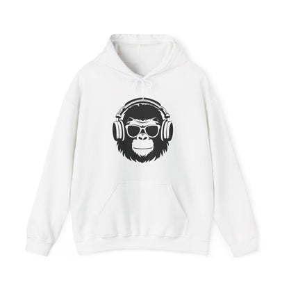 Monkey DJ Hoodie —  Graphic Pullover with 'VILLAINZ & THAT' Back Print