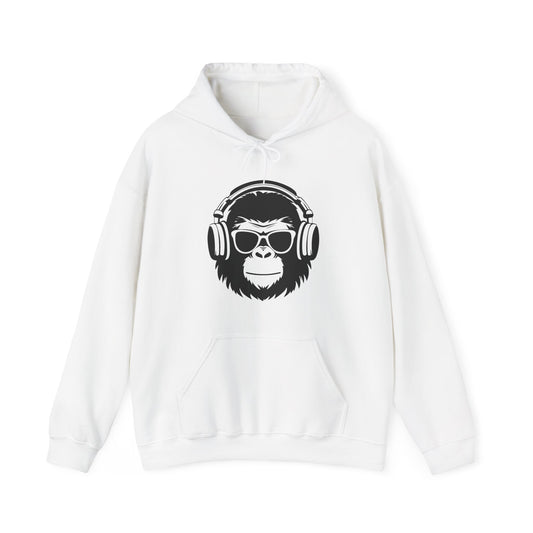Monkey DJ Hoodie —  Graphic Pullover with 'VILLAINZ & THAT' Back Print