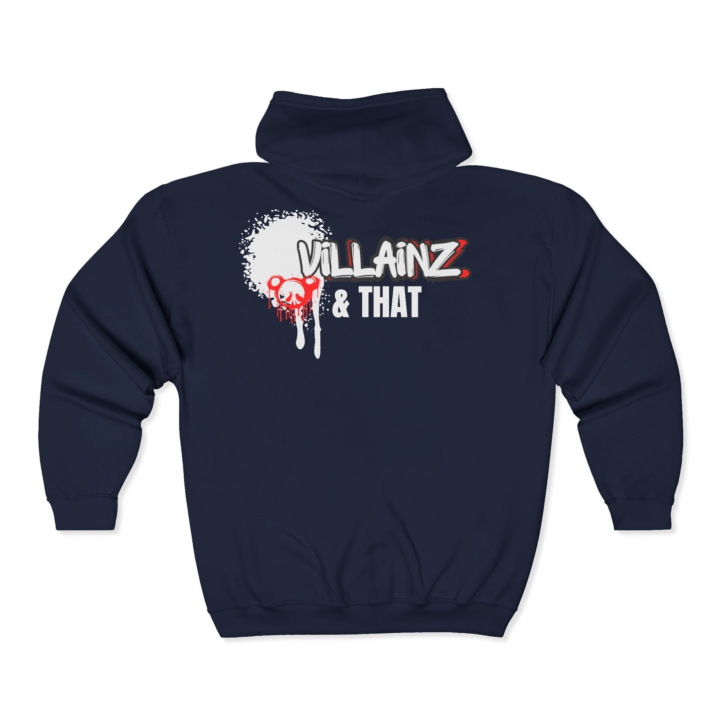 Villainz & That Zip-Up Hoodie — Gothic Streetwear Full-Zip Hooded Sweatshirt