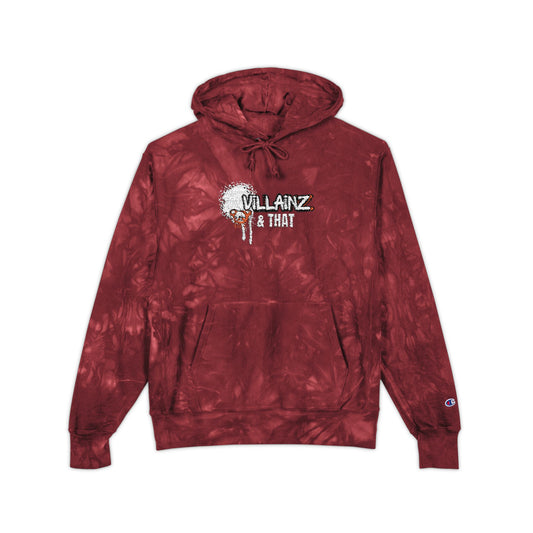Tie-Dye Champion Hoodie — Embroidered 'Billanz & Tinz' Graphic
