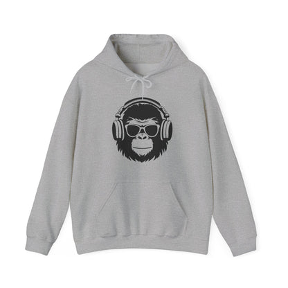 Monkey DJ Hoodie —  Graphic Pullover with 'VILLAINZ & THAT' Back Print