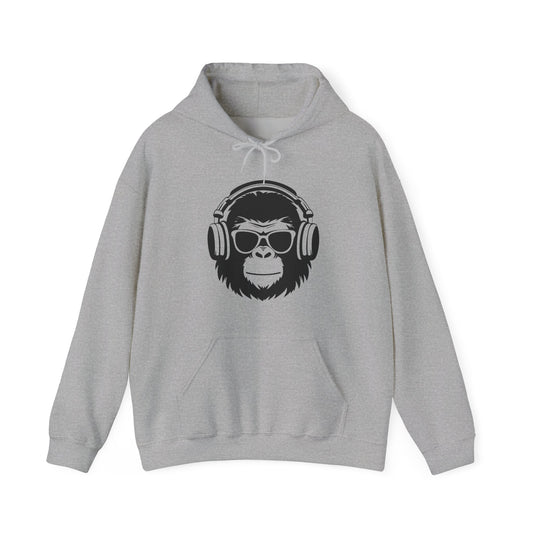 Monkey DJ Hoodie —  Graphic Pullover with 'VILLAINZ & THAT' Back Print
