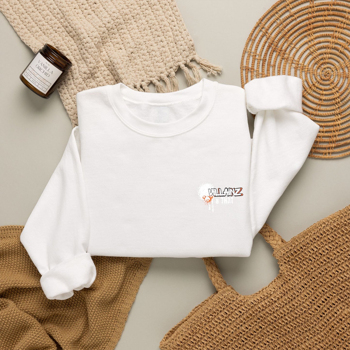 Crewneck Sweatshirt — Small Floral Graphic "You Are Loved"