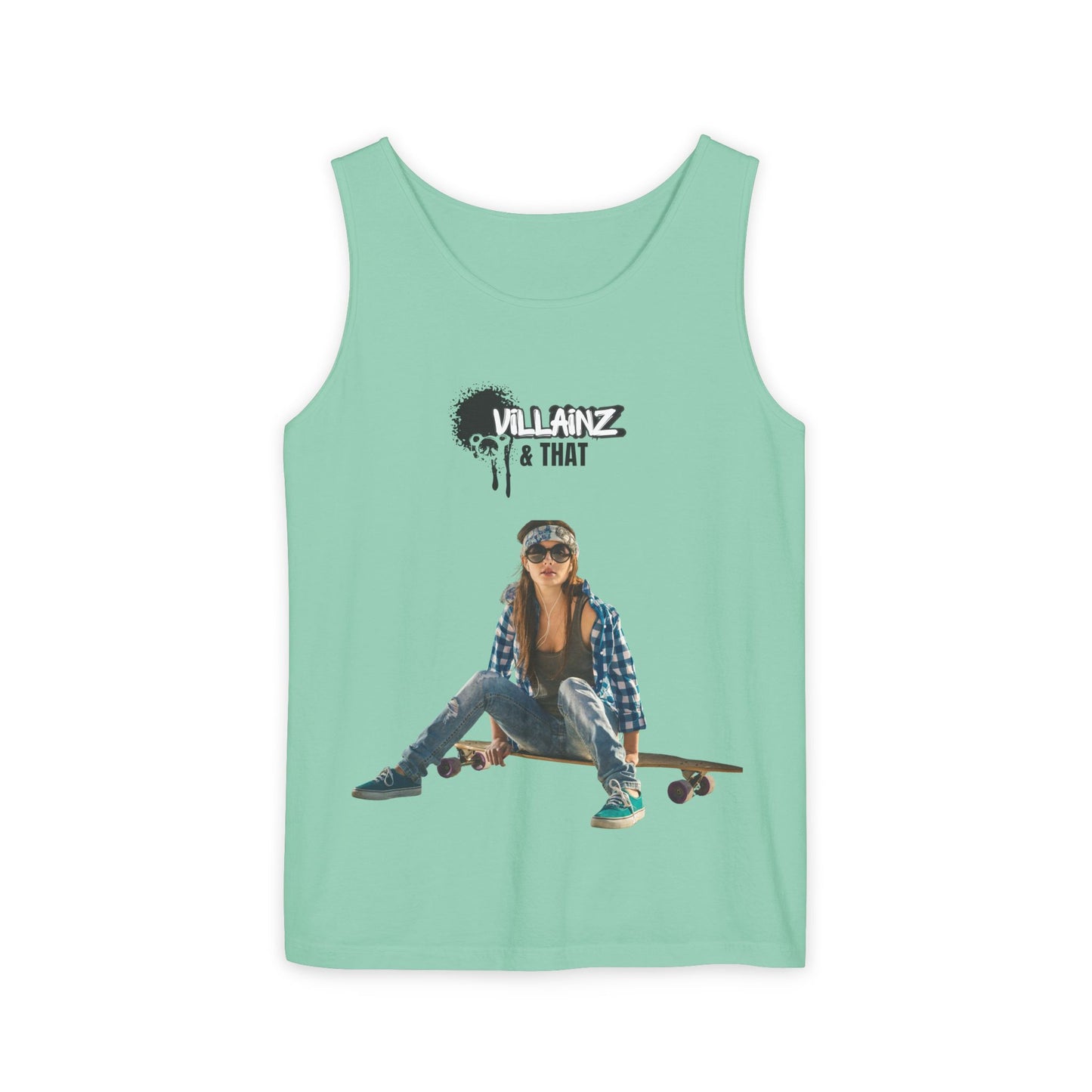 Skateboard Girl Tank Top — "Villainz & That" Graphic Vest