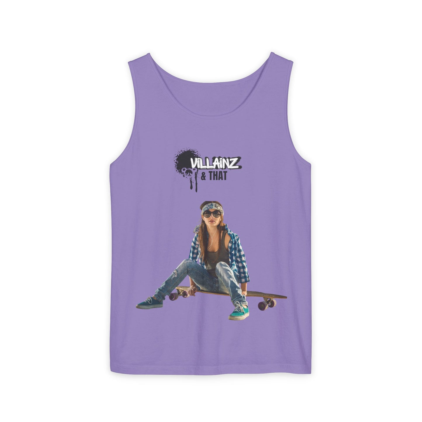Skateboard Girl Tank Top — "Villainz & That" Graphic Vest