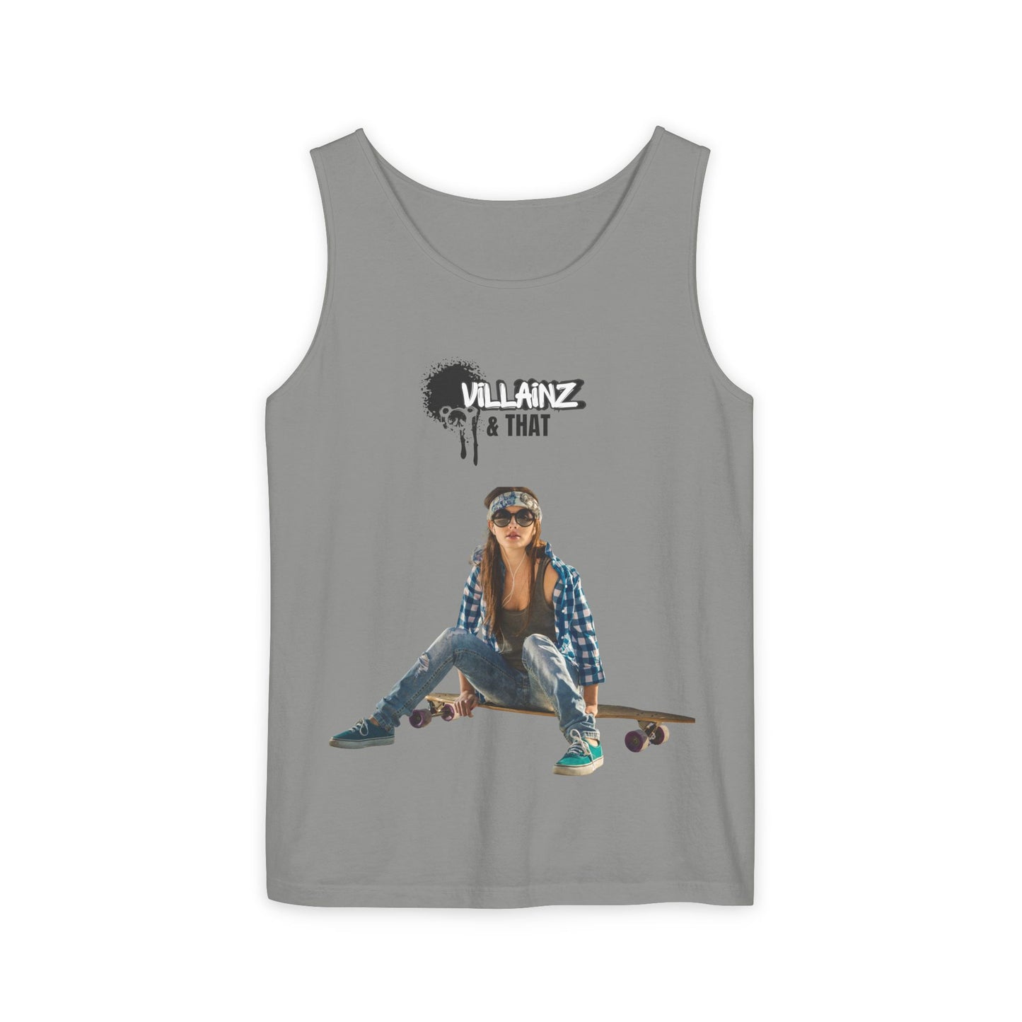 Skateboard Girl Tank Top — "Villainz & That" Graphic Vest