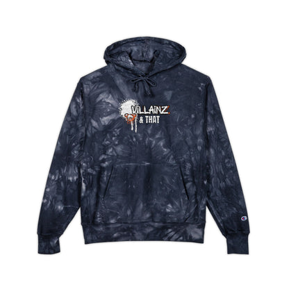 Tie-Dye Champion Hoodie — Embroidered 'Billanz & Tinz' Graphic