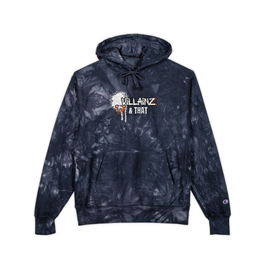 Tie-Dye Champion Hoodie — Embroidered 'Billanz & Tinz' Graphic