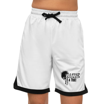 Basketball Rib Shorts — "Villainz & That" Athletic Mesh Shorts