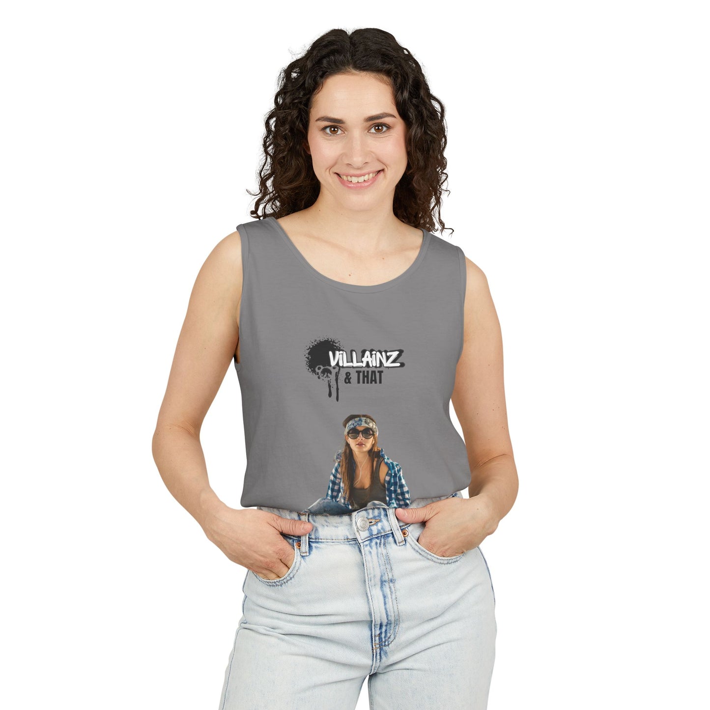 Skateboard Girl Tank Top — "Villainz & That" Graphic Vest