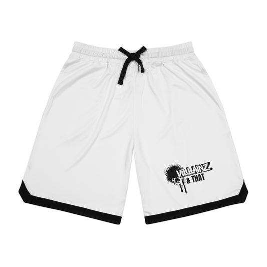 Basketball Rib Shorts — "Villainz & That" Athletic Mesh Shorts