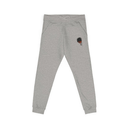 Embroidered Rose Skull Fleece Sweatpants — Gothic Floral Joggers