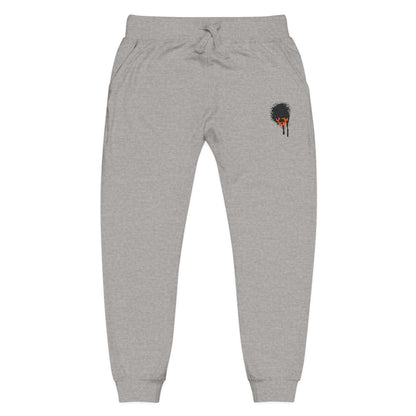 Embroidered Rose Skull Fleece Sweatpants — Gothic Floral Joggers