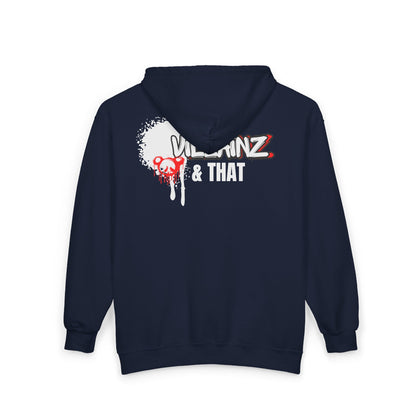 Villainz & That Zip-Up Hoodie — Gothic Streetwear Full-Zip Hooded Sweatshirt