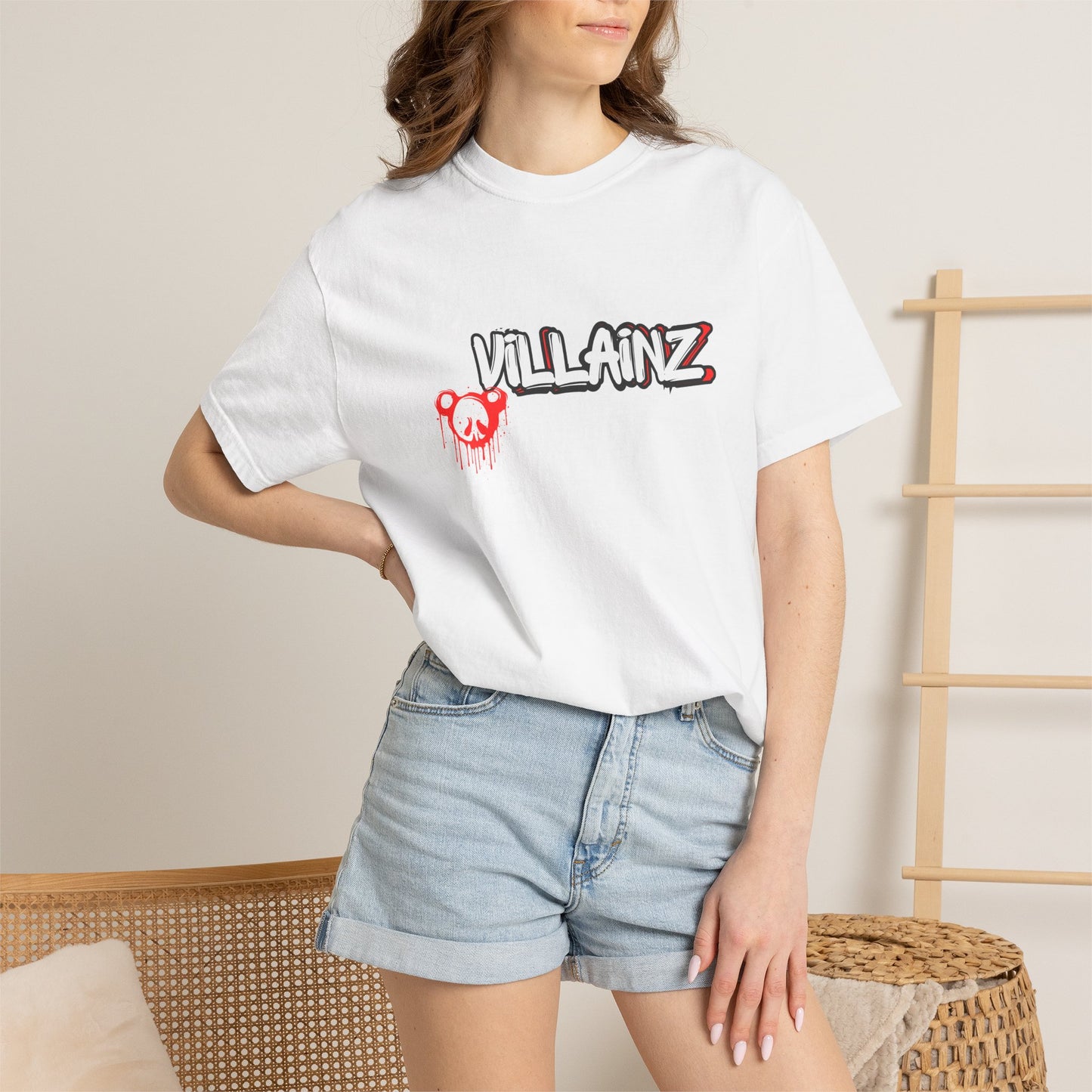 T-Shirt — 'VILLAINZ' Graffiti Heart Streetwear Tee