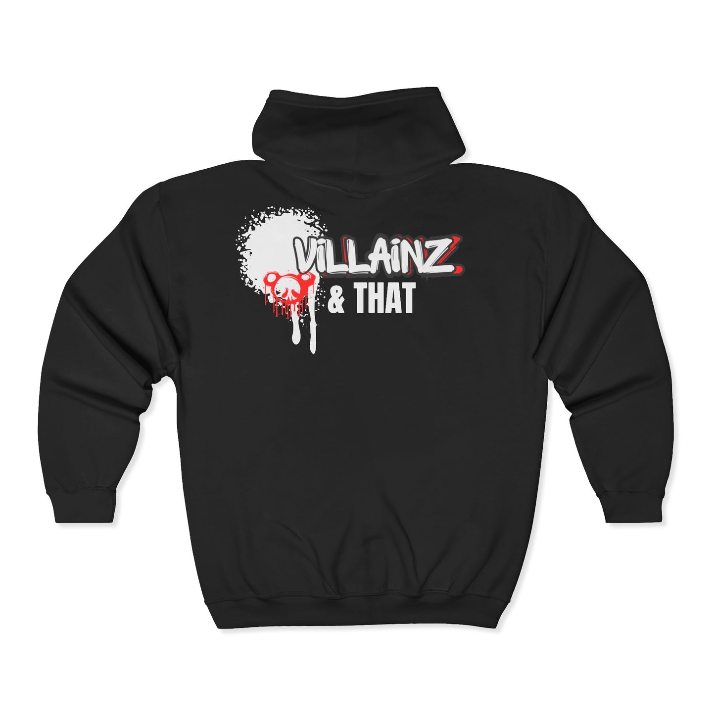 Villainz & That Zip-Up Hoodie — Gothic Streetwear Full-Zip Hooded Sweatshirt