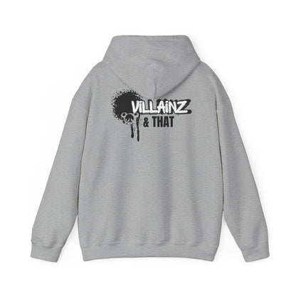 Monkey DJ Hoodie —  Graphic Pullover with 'VILLAINZ & THAT' Back Print