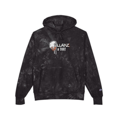 Tie-Dye Champion Hoodie — Embroidered 'Billanz & Tinz' Graphic