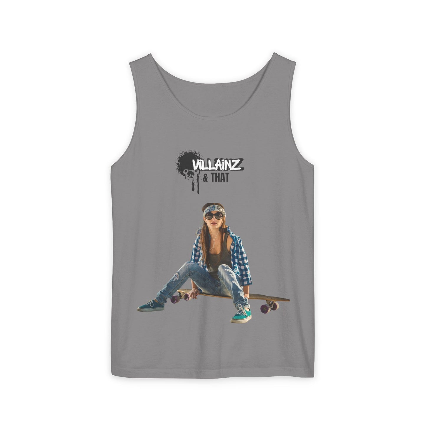 Skateboard Girl Tank Top — "Villainz & That" Graphic Vest