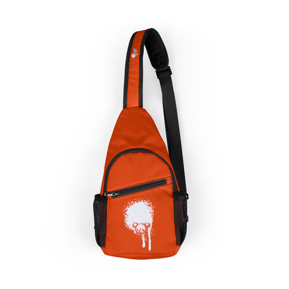 Chest Bag with White Drip Skull Print — Urban Sling Backpack