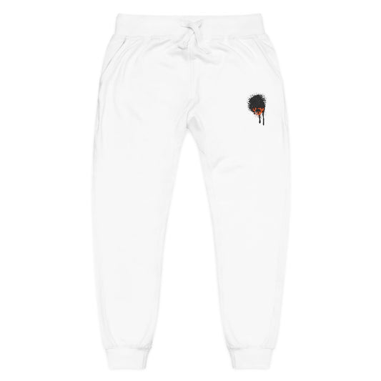 Embroidered Rose Skull Fleece Sweatpants — Gothic Floral Joggers