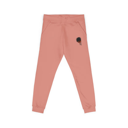 Embroidered Rose Skull Fleece Sweatpants — Gothic Floral Joggers