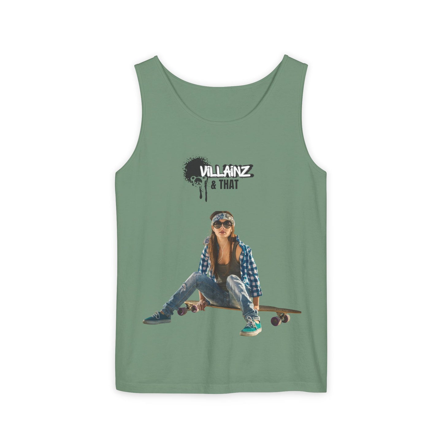 Skateboard Girl Tank Top — "Villainz & That" Graphic Vest