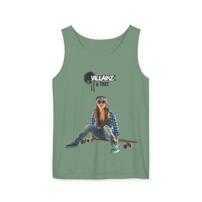 Skateboard Girl Tank Top — "Villainz & That" Graphic Vest