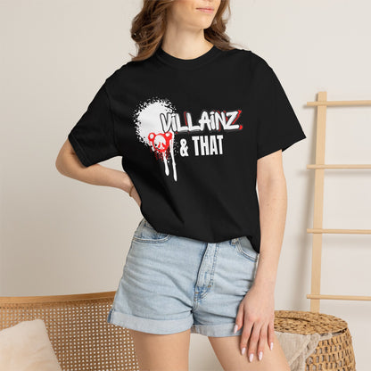 T-Shirt — 'VILLAINZ' Graffiti Heart Streetwear Tee